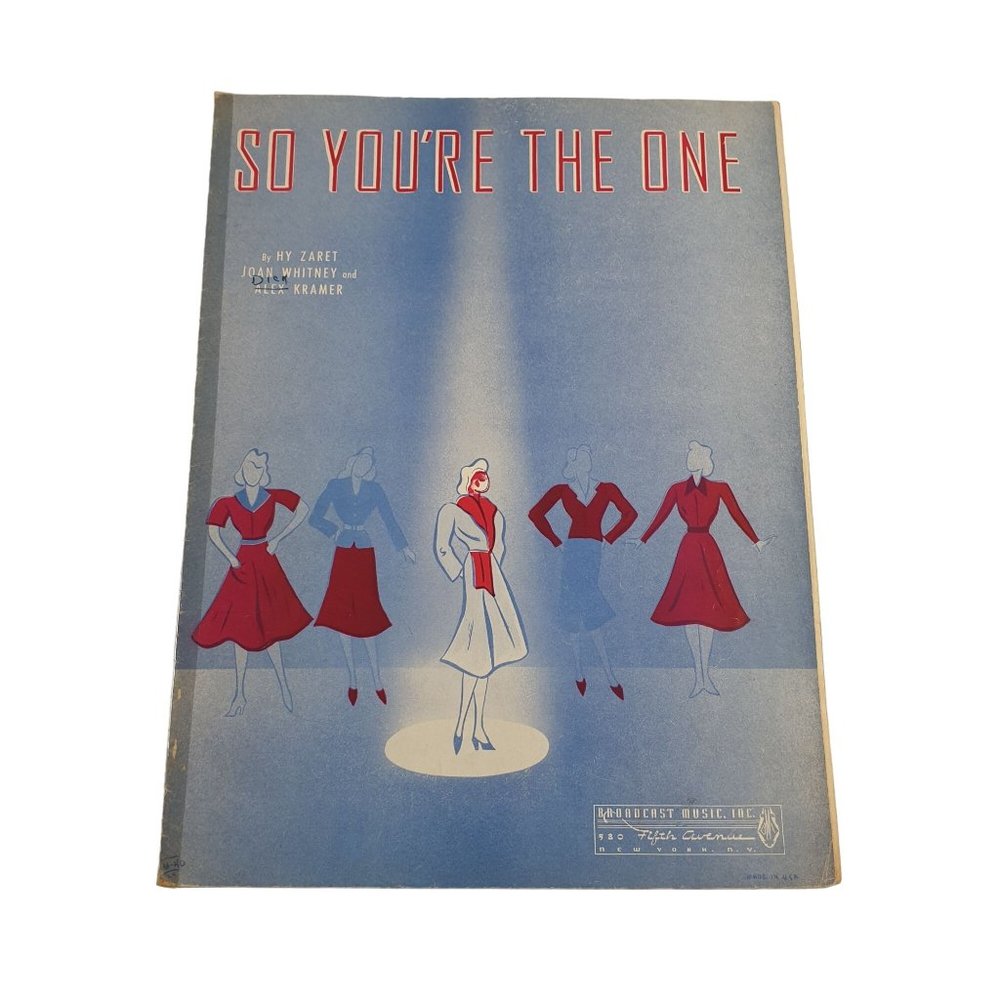 Vintage Sheet Music So You're The One 1940 Piano Voice Guitar Easy Listening